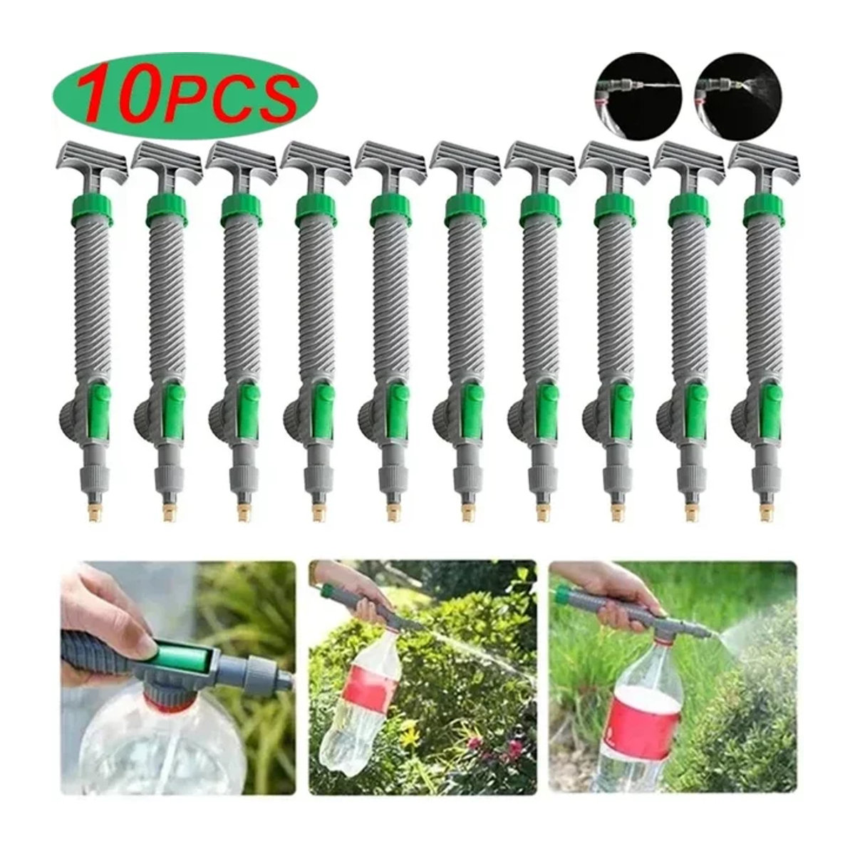 HOCOSHINE 10er Set Manuelle Hochdruck Sprühflasche mit einstellbarer Düse für Gartenarbeit und Blumenbewässerung - Bild 1