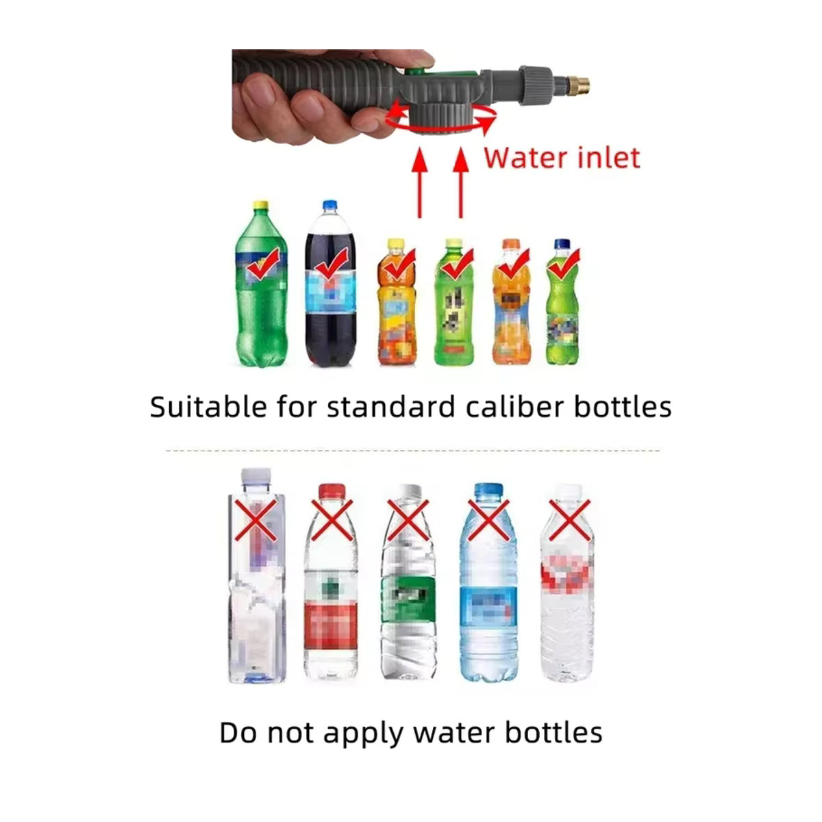 HOCOSHINE 10er Set Manuelle Hochdruck Sprühflasche mit einstellbarer Düse für Gartenarbeit und Blumenbewässerung - Bild 5