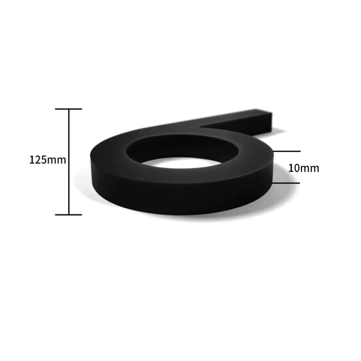 Hoeaden Moderne Schwimmende Hausnummern Alphabet und Zahlen Schwarz Höhe: 12,5 cm - Bild 2