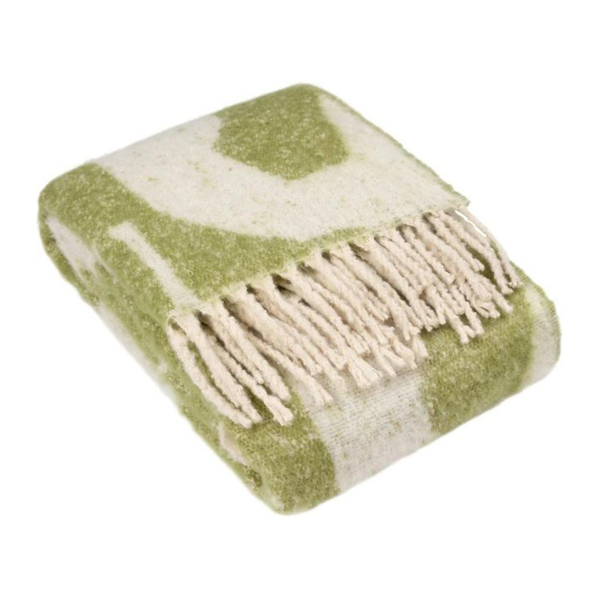 Hoem Meta Jacquard-Quastenüberwurf in Olivgrün - Bild 1