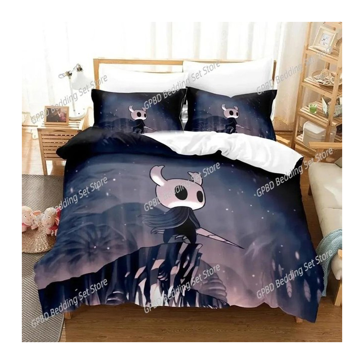 Hollow Knight 3D-Druck Bettwäsche Set mit Kissenbezügen für Kinder und Schlafzimmer, EU Single, B/T/H: 135 x 200 cm - Bild 1
