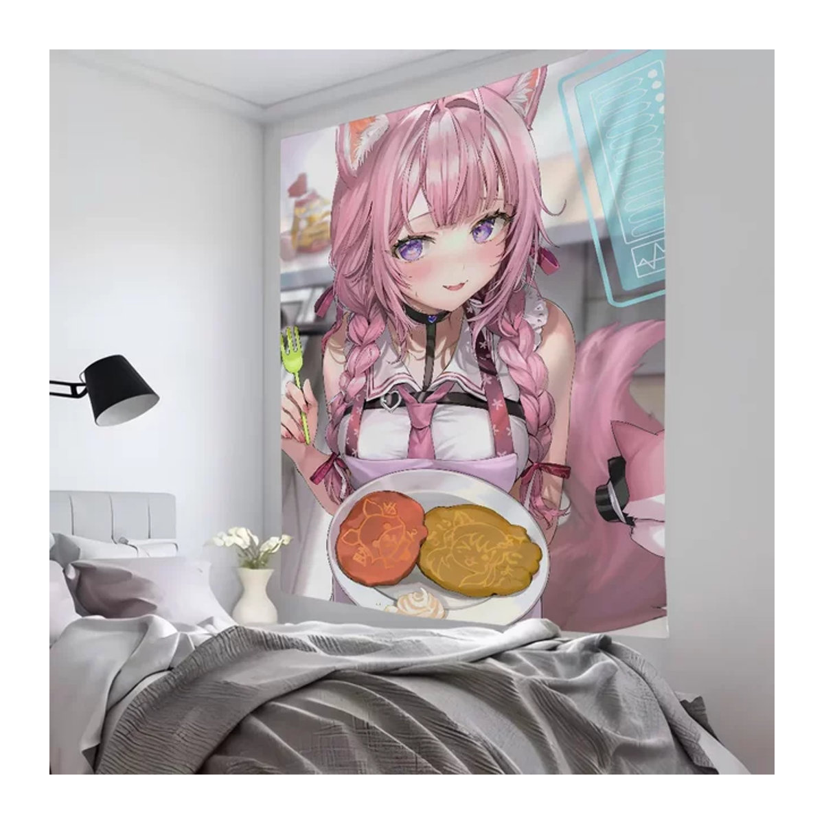 Hololive Hakui Koyori Anime Wandtapisserie zur Zimmerdekoration, Multicolor, B: 60 cm, H: 40 cm - Bild 1