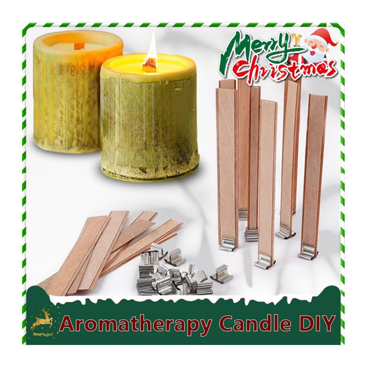 Holz Kerzendochte Set mit Clip-Basis für DIY Paraffin Kerzen und Glasarbeiten - Bild 1