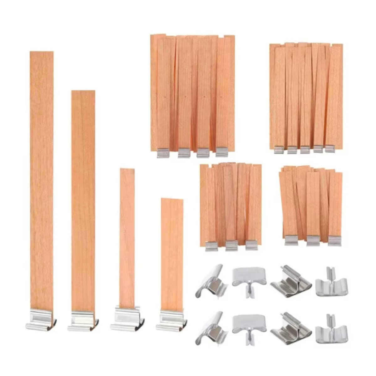 Holz Kerzendochte Set mit Clip-Basis für DIY Paraffin Kerzen und Glasarbeiten - Bild 5