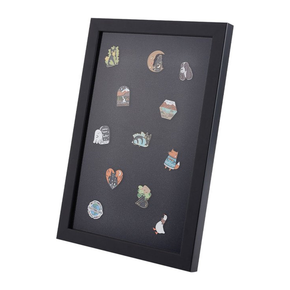 Holz Vitrine für Medaillen und Anstecknadeln als Display Rahmen für deine Sammlung, Rechteckig, B: 32,9 cm, H: 22,9 cm - Bild 1