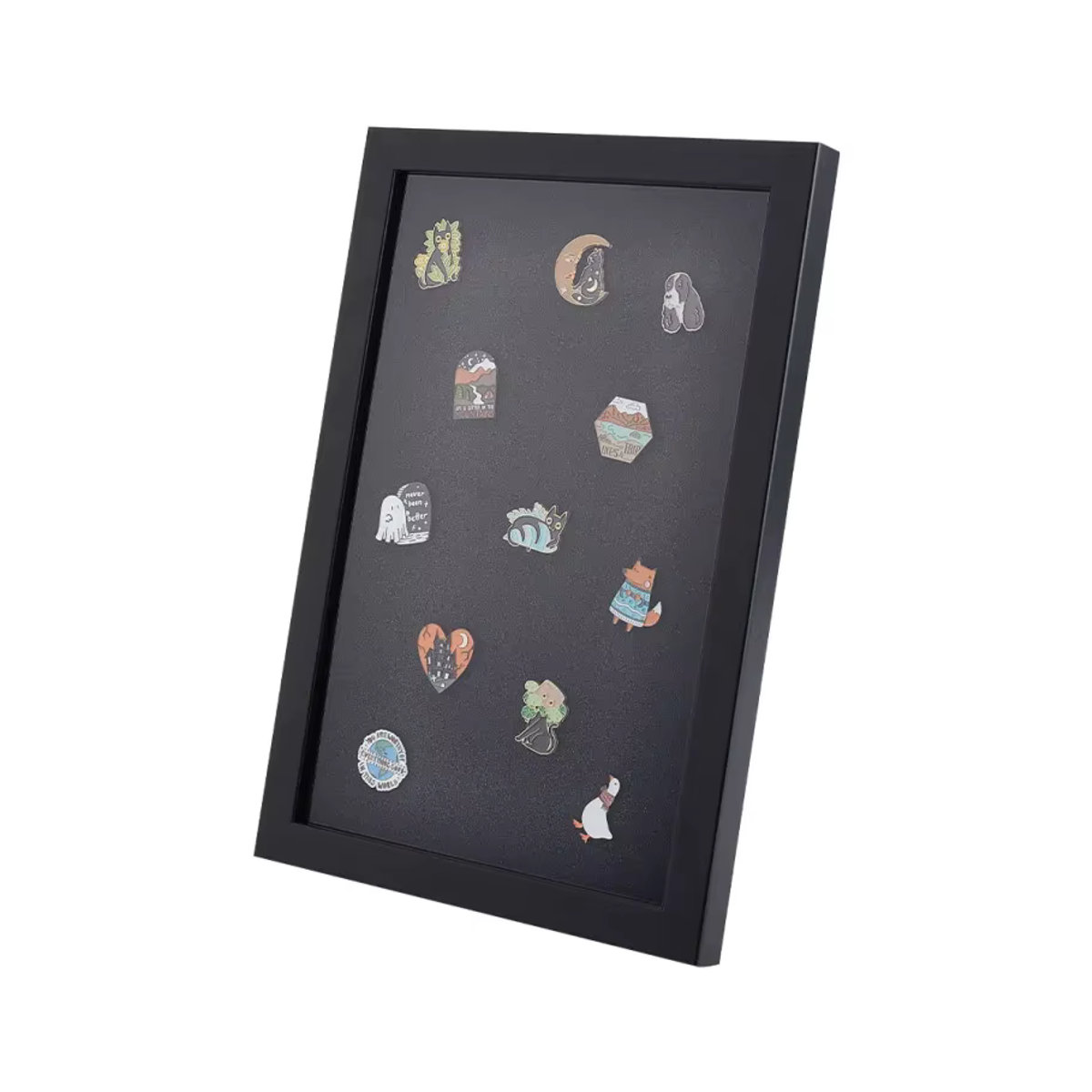 Holz Vitrine für Medaillen und Anstecknadeln als Display Rahmen für deine Sammlung, Rechteckig, B: 32,9 cm, H: 22,9 cm - Bild 5