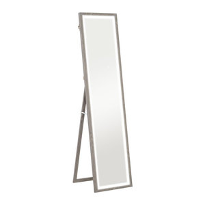 HOMCOM Ganzkörperspiegel mit LED-Beleuchtung und Touch-Steuerung, Standspiegel und Wandspiegel in Grau, B/H: 40 x 160 cm