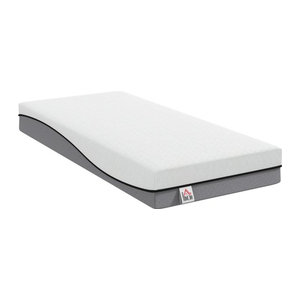HOMCOM Gel-Memory-Schaum Matratze H3 mittelfest, atmungsaktiv mit abnehmbarem und waschbarem Bezug, OEKO-TEX & CertiPUR zertifiziert, B/T/H: 90 x 200 x 20 cm, Grau/Weiß