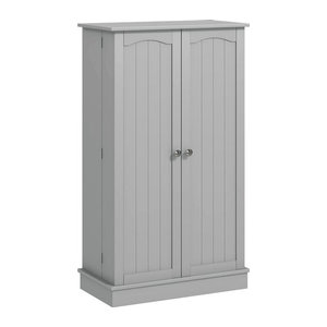 HOMCOM Küchenschrank Buffet Vitrine in Grau mit Schränken und Gewürzregalen, moderne Speisekammer für Esszimmer und Wohnzimmer, B/T/H: 60 x 30 x 104 cm