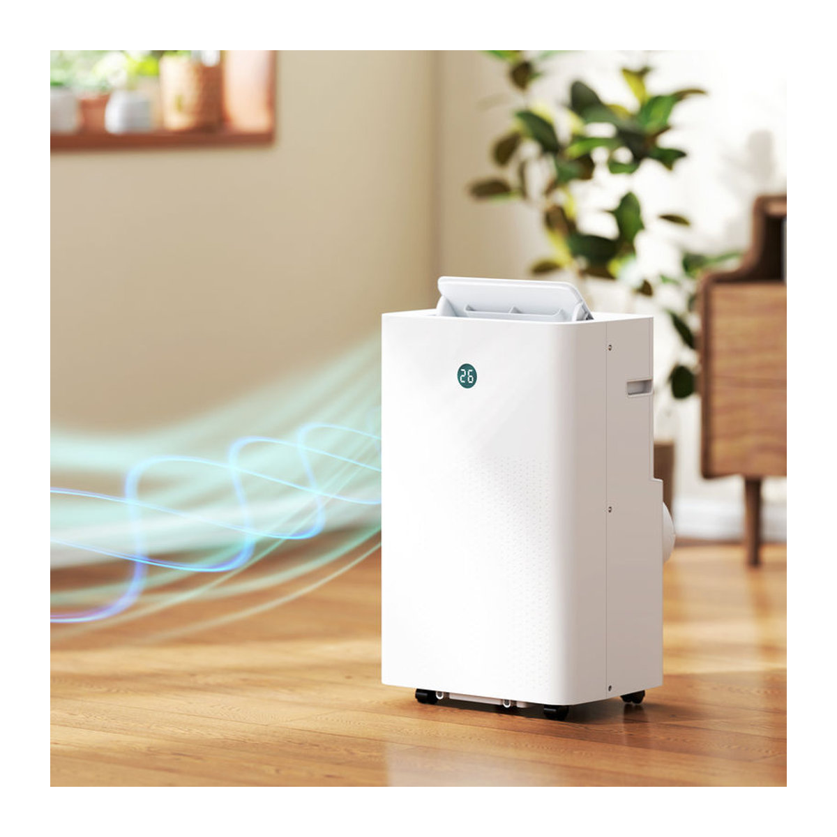 HOMCOM Mobiles Klimagerät 4-in-1 mit 12.000 BTU und 3,5 kW, Weiß, mit WiFi und Sprachsteuerung für Räume bis 35m2 - Bild 2