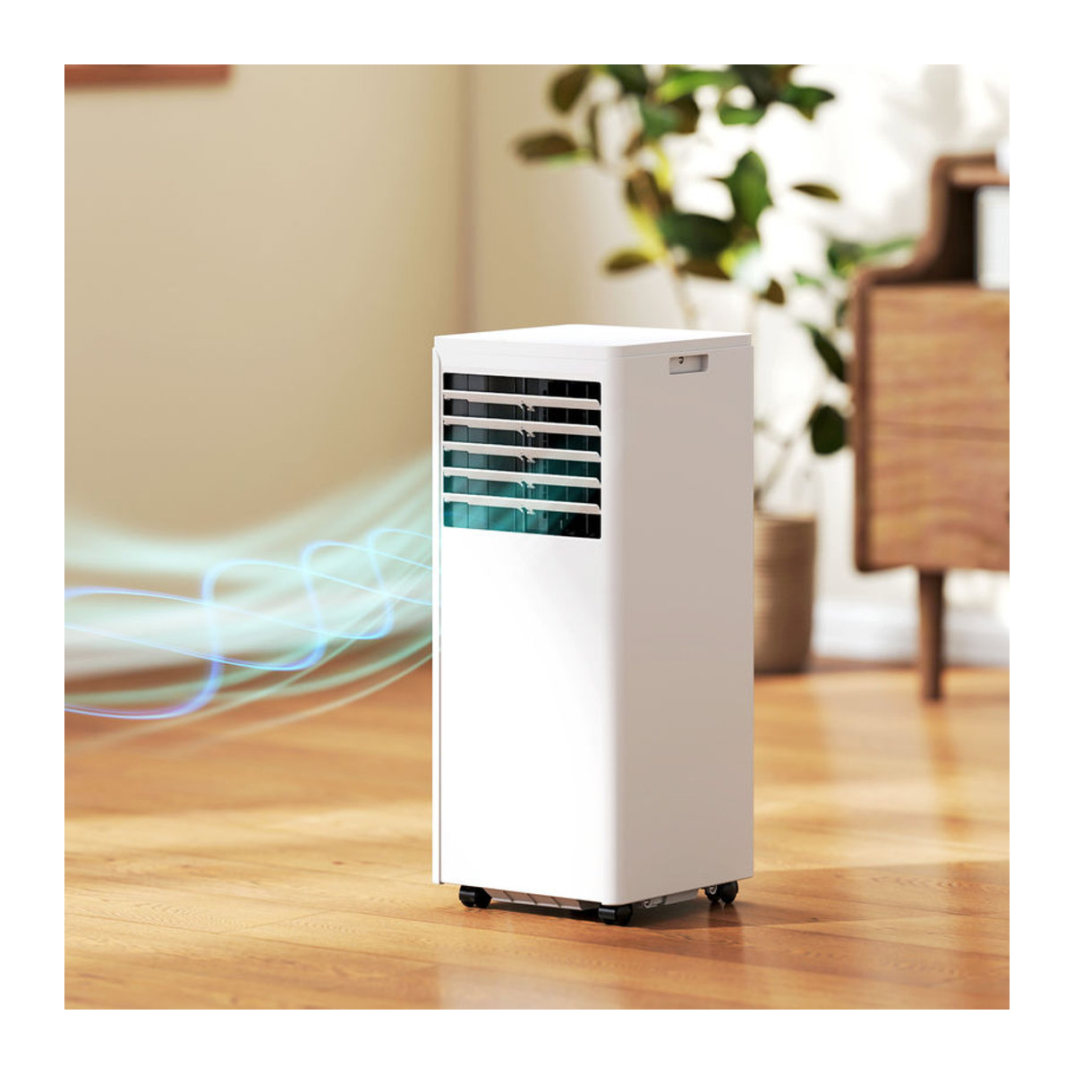 HOMCOM Mobiles Klimagerät 4-in-1 mit 9000 BTU und 1010W in Weiß zum Kühlen, Ventilieren und Entfeuchten mit Fernbedienung und Fensterkit für Räume bis 30m2 - Bild 2