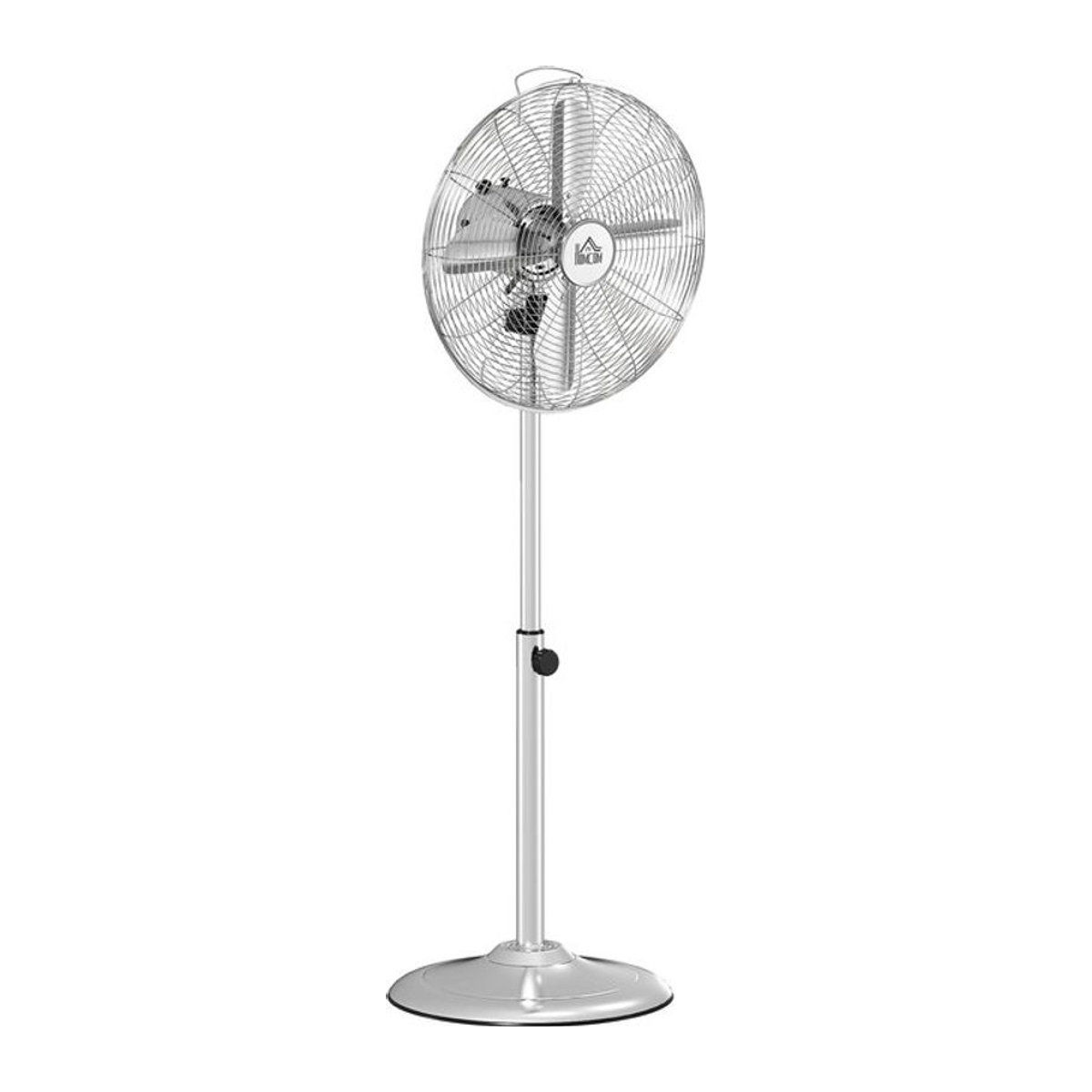 HOMCOM Standventilator aus Stahl in Silber und Grau mit 3 Geschwindigkeitsstufen und verstellbarem Neigungswinkel - Bild 1