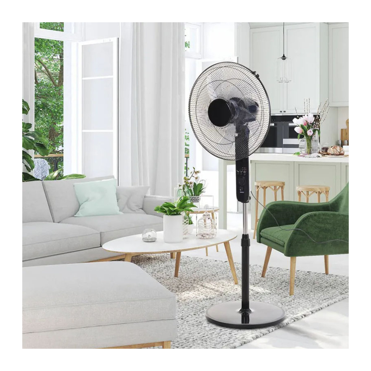 HOMCOM Standventilator in Schwarz aus Metall und Kunststoff mit 45 cm Durchmesser - Bild 4