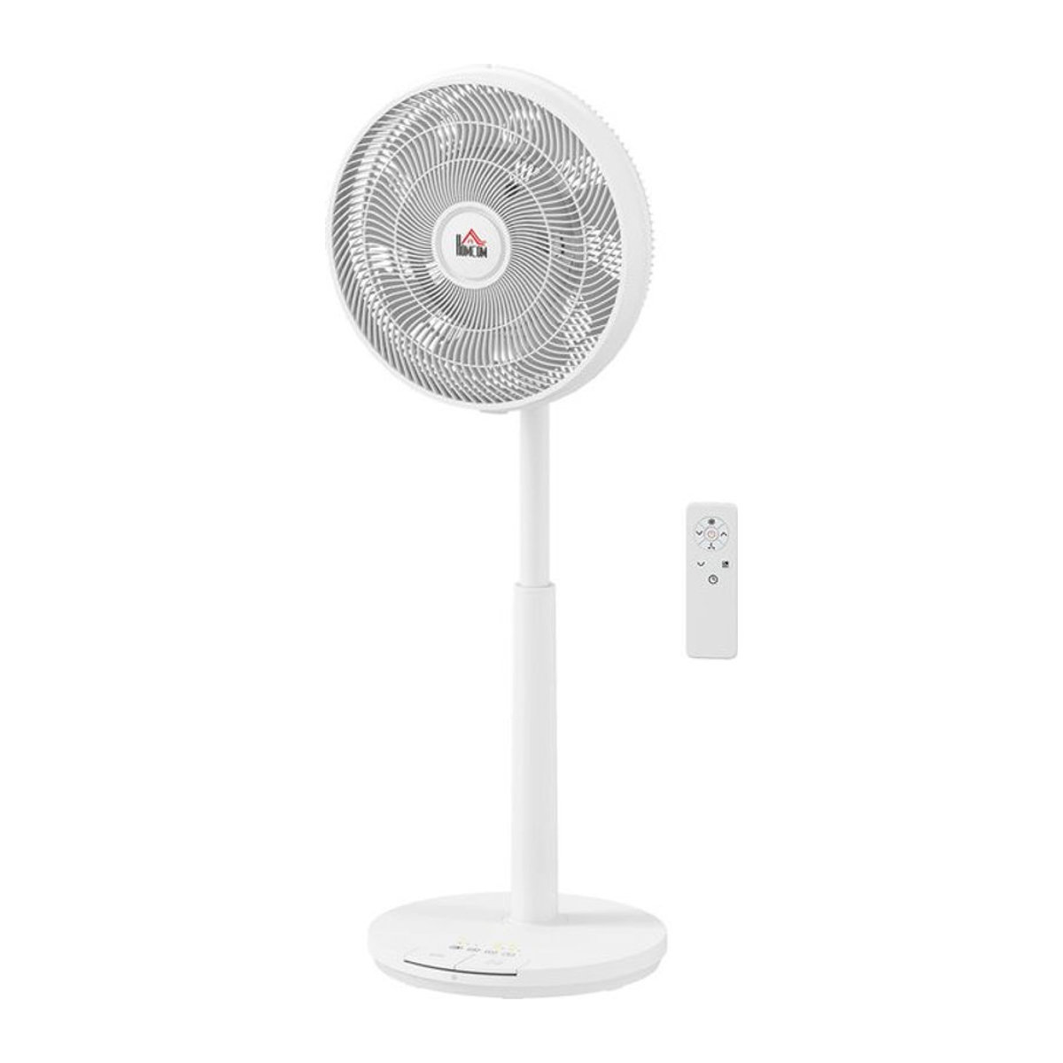 HOMCOM Standventilator mit Fernbedienung in Weiß, leise mit 12 Geschwindigkeitsstufen, Timer, Neigung und Oszillation - Bild 1