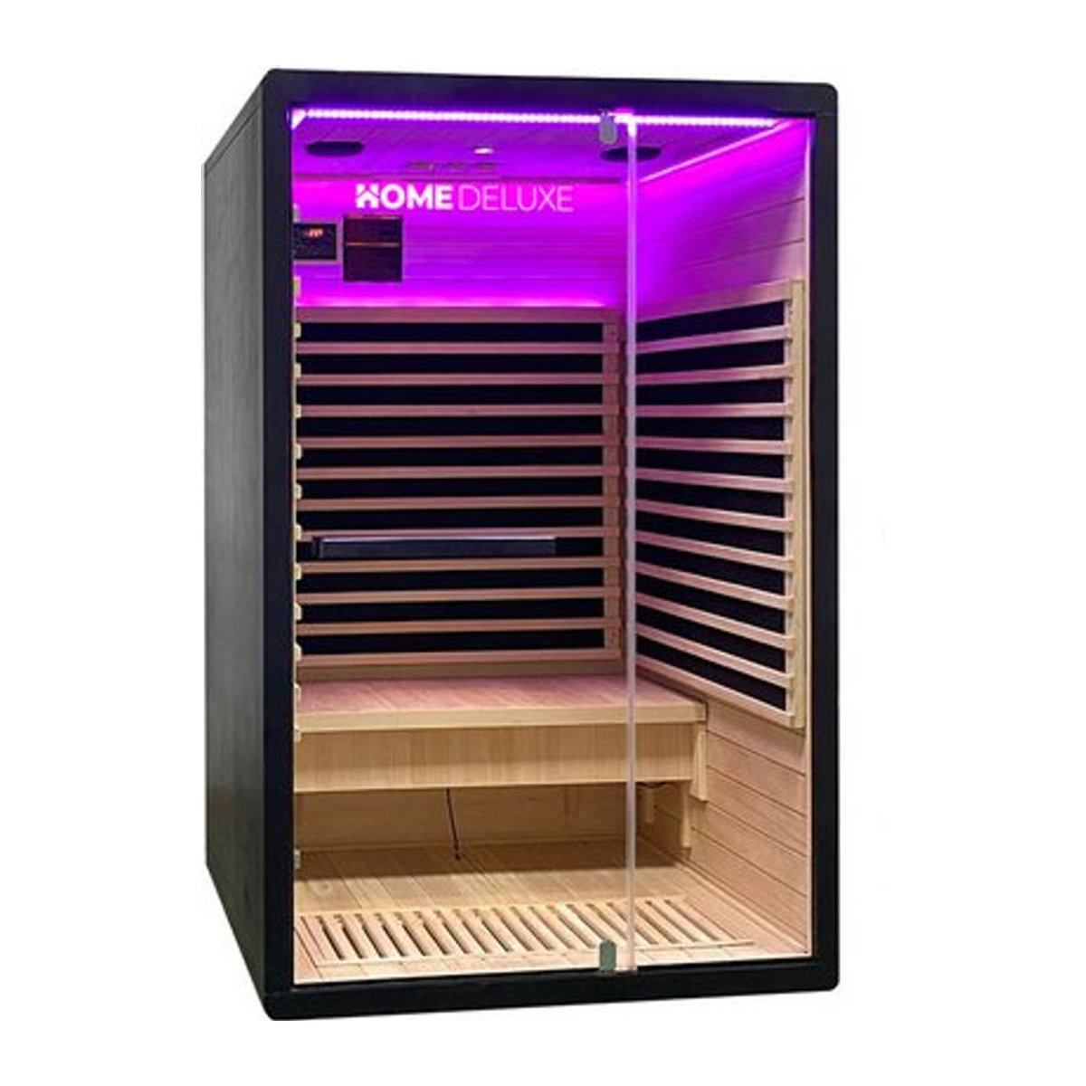 Home Deluxe Infrarotkabine NERO M in Schwarz aus Holz und Glas, B/H/T: 120 x 190 x 105 cm - Bild 1