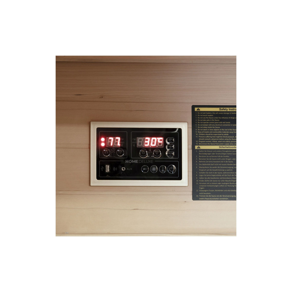 Home Deluxe Infrarotkabine NERO M in Schwarz aus Holz und Glas, B/H/T: 120 x 190 x 105 cm - Bild 2