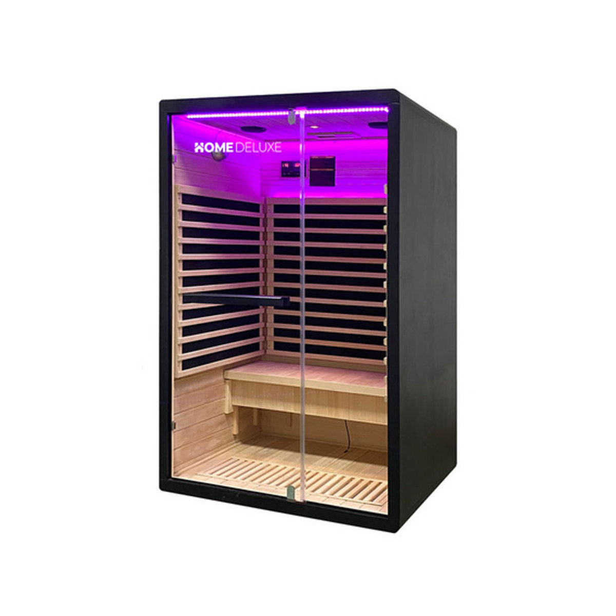 Home Deluxe Infrarotkabine NERO M in Schwarz aus Holz und Glas, B/H/T: 120 x 190 x 105 cm - Bild 5