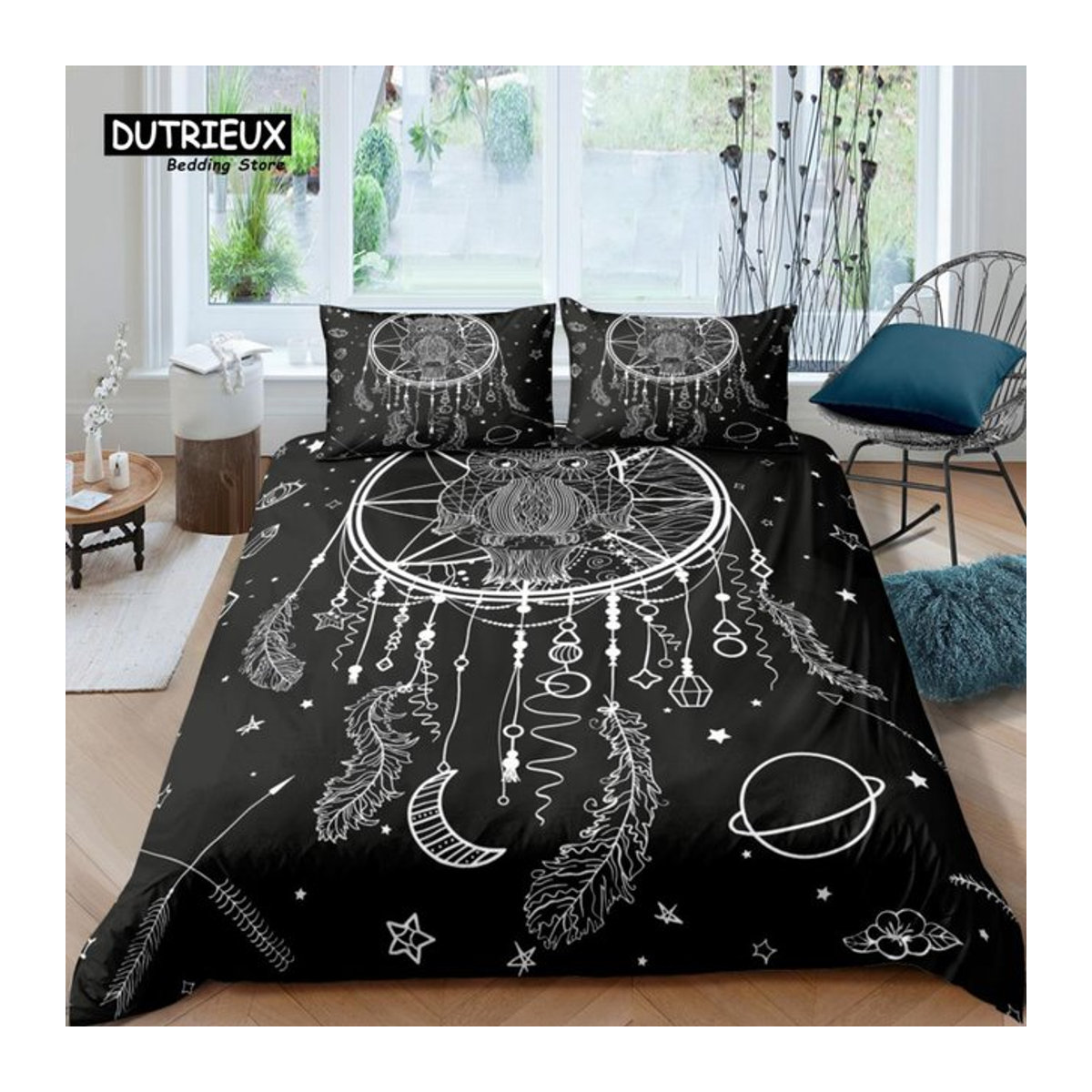 Home Living Luxus 3D Traumfänger Bettwäsche-Set mit Blätter-Design, 3-teilig, B/H: 135 x 200 cm - Bild 1