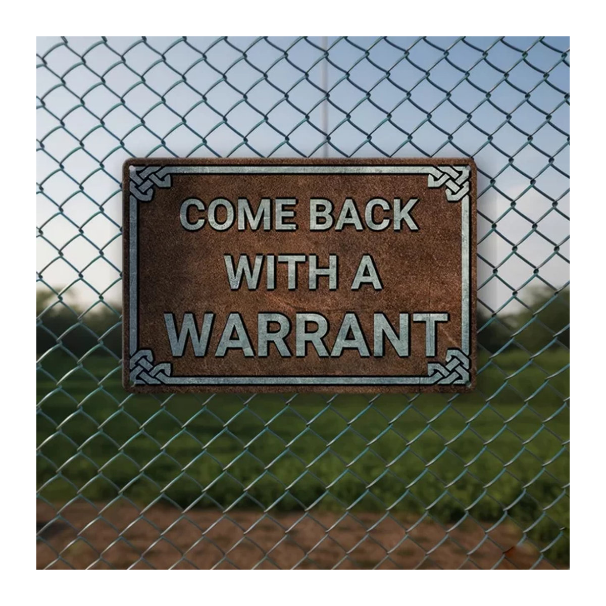 HomeFunnyCraft Vintage Blechschild Come Back With A Warrant Metallkunst für deine Wanddeko B: 30,0 cm, H: 20,0 cm - Bild 1