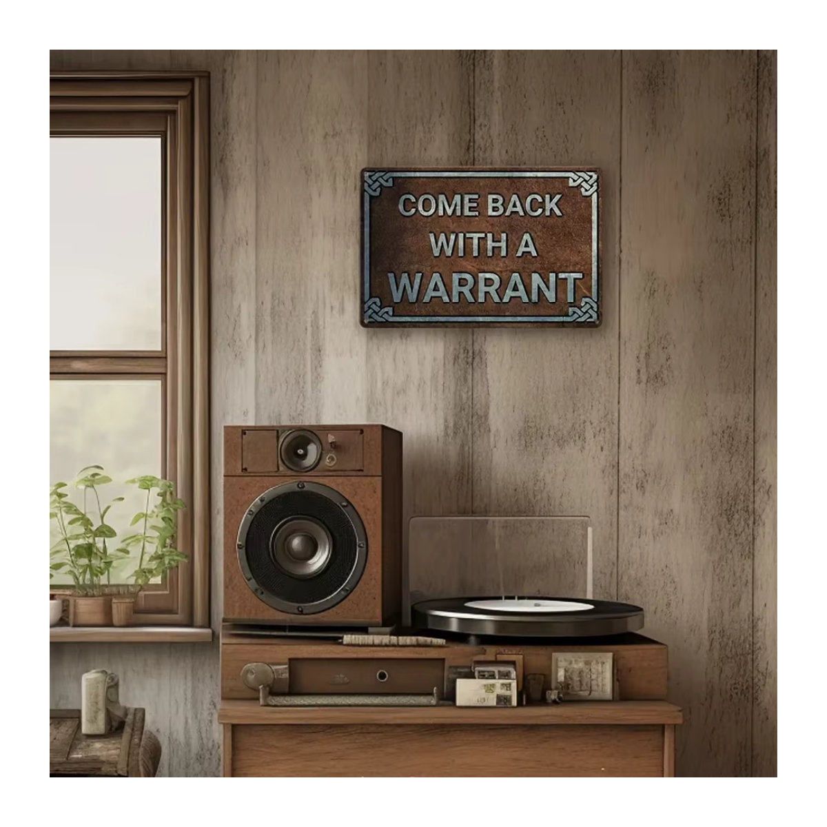 HomeFunnyCraft Vintage Blechschild Come Back With A Warrant Metallkunst für deine Wanddeko B: 30,0 cm, H: 20,0 cm - Bild 4