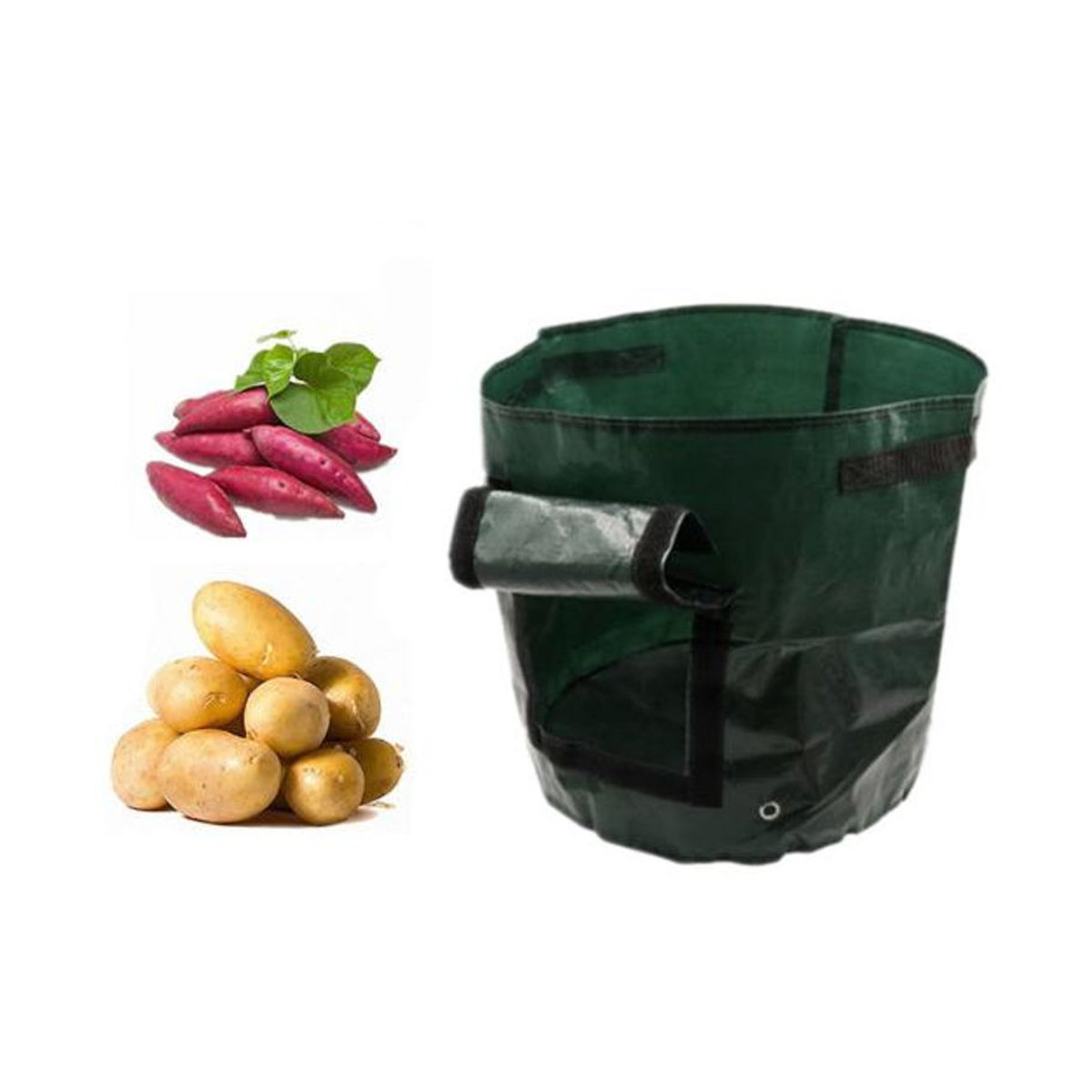 HOMEKA Anbaubeutel für Kartoffeln, Tomaten und Gemüse in Silber, 7 Gallon, aus Kunststoff - Bild 5