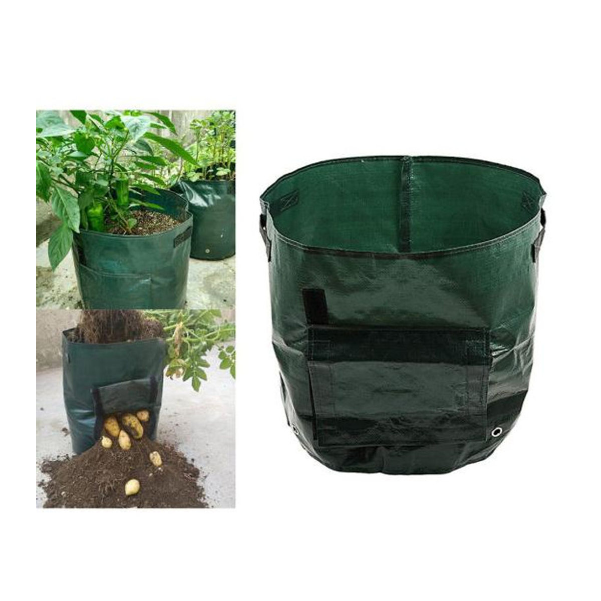 HOMEKA Anbaubeutel für Kartoffeln, Tomaten und Gemüse in Silber, 7 Gallon, aus Kunststoff - Bild 6
