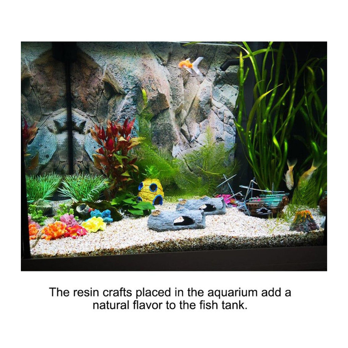 Homelive04 Aquarium Dekoration aus Kunstharz als hohler Baumstamm in Grau und Braun - Bild 2