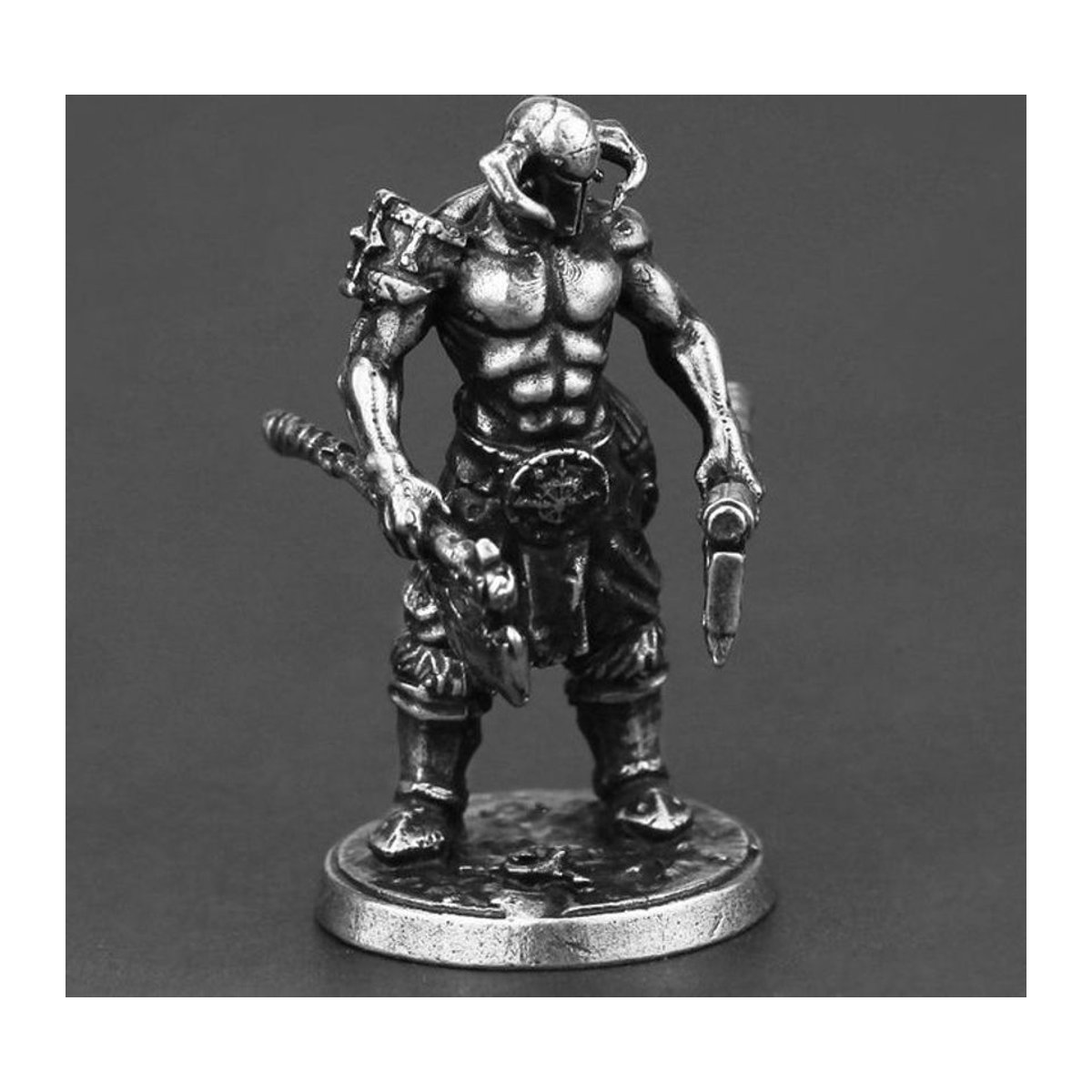 Homelive04 Vintage Krieger Miniaturfigur aus Metall in Antik Silber als Desktop Dekoration - Bild 1