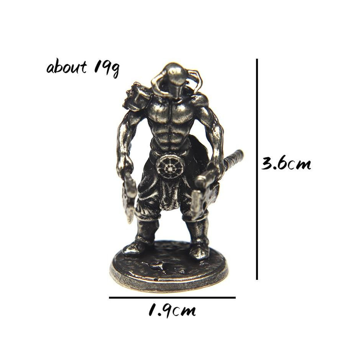 Homelive04 Vintage Krieger Miniaturfigur aus Metall in Antik Silber als Desktop Dekoration - Bild 2