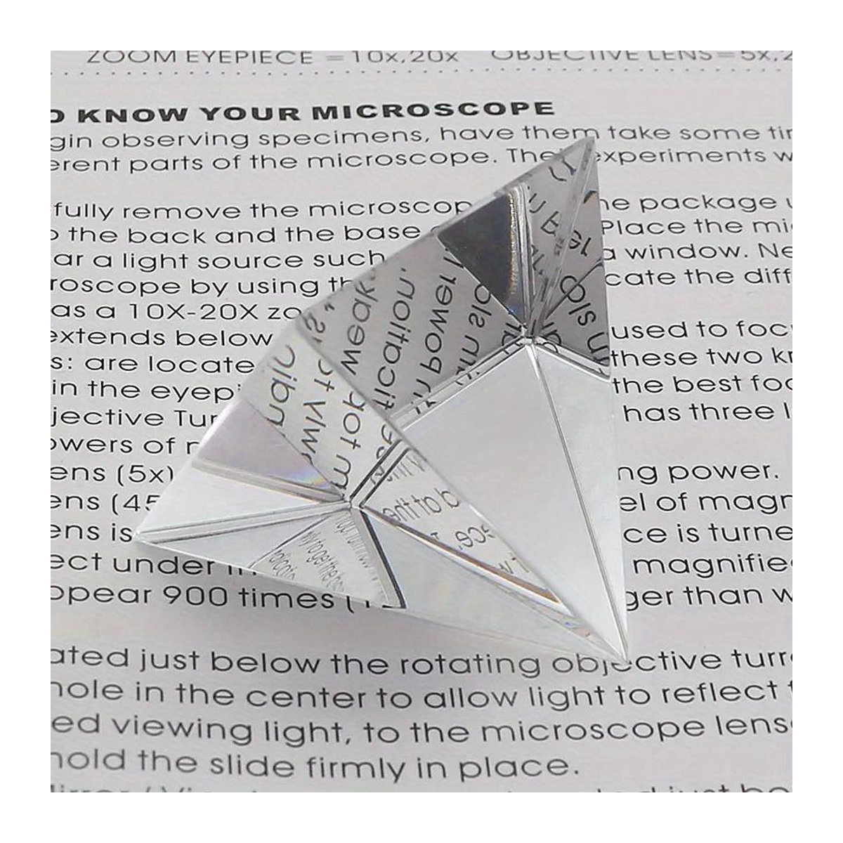 Homeliveing Kristallpyramide aus optischem Glas, transparente geometrische Pyramide für wissenschaftliche Studien, Seitenlänge: 4 cm - Bild 3