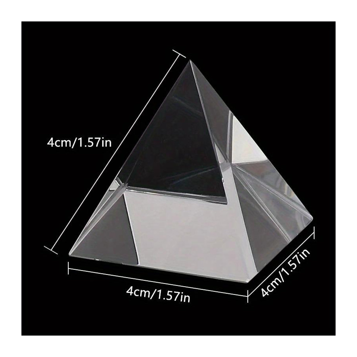 Homeliveing Kristallpyramide aus optischem Glas, transparente geometrische Pyramide für wissenschaftliche Studien, Seitenlänge: 4 cm - Bild 4
