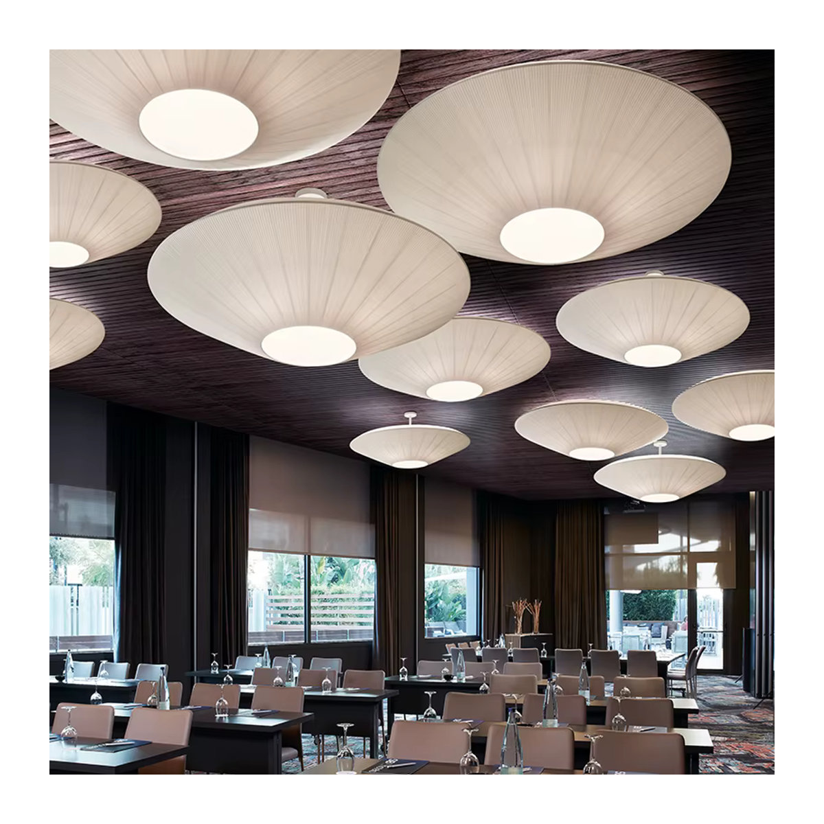 HomeLover Japanische Deckenleuchte in Weiß, minimalistisches Design mit Siam-Lichtstoff für Restaurants und Wohnräume - Bild 4