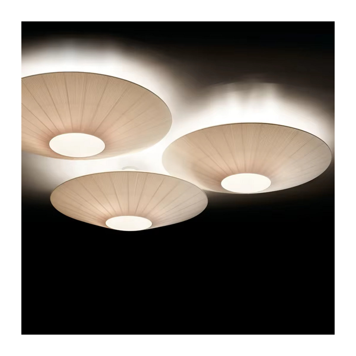 HomeLover Japanische Deckenleuchte in Weiß, minimalistisches Design mit Siam-Lichtstoff für Restaurants und Wohnräume - Bild 5