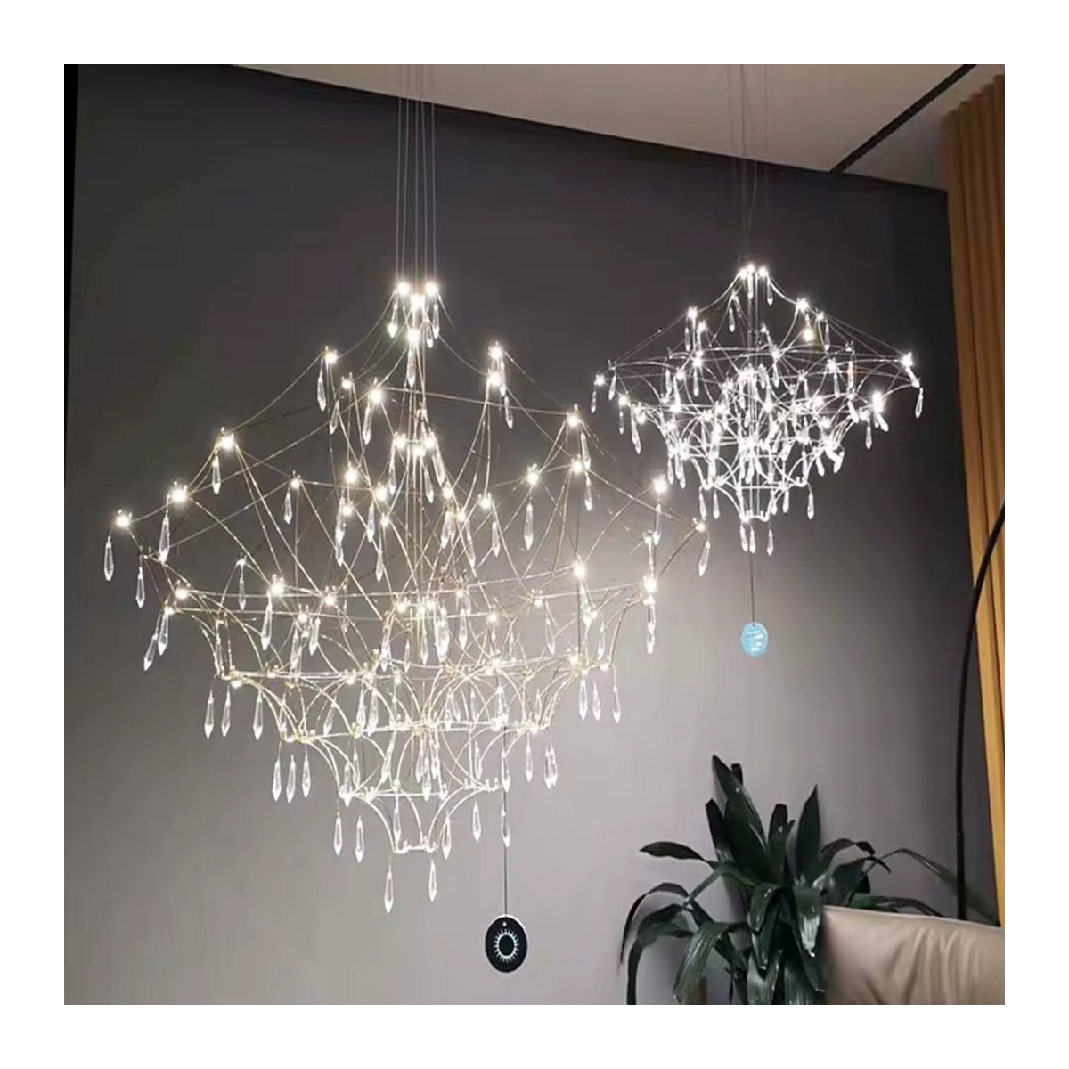 Homelover Mira Quasar Pendelleuchte mit LED und Kristall-Design in Gold und Chrom - Bild 3