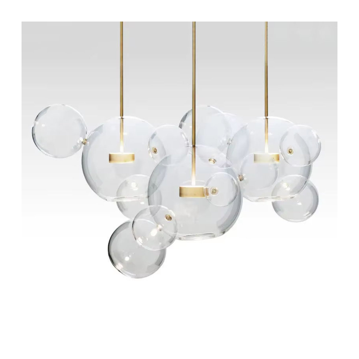 HomeLover Modern Kronleuchter aus Klarglas mit Blasen-Effekt in Chrom für Wohnzimmer und Esszimmer - Bild 5
