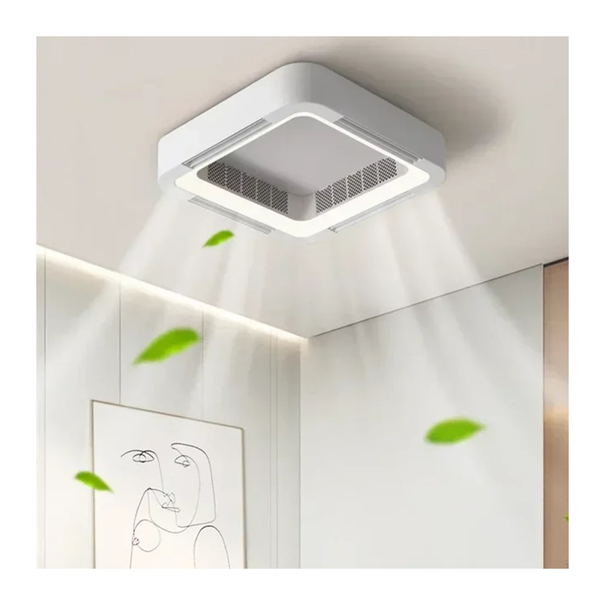 HomeLover Moderne flügellose Deckenventilatorlampe mit LED-Licht in Weiß aus Acryl - Bild 1