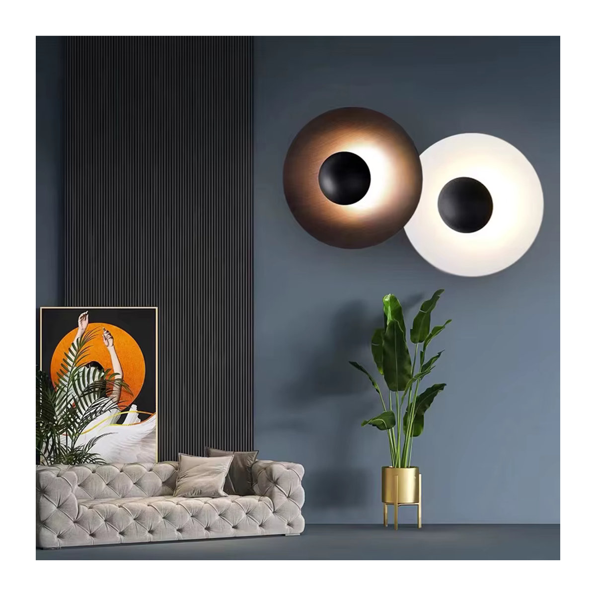HomeLover Moderne Nordic LED Wandleuchte Rund für Wohnzimmer, Flur und Schlafzimmer mit integriertem LED - Bild 4