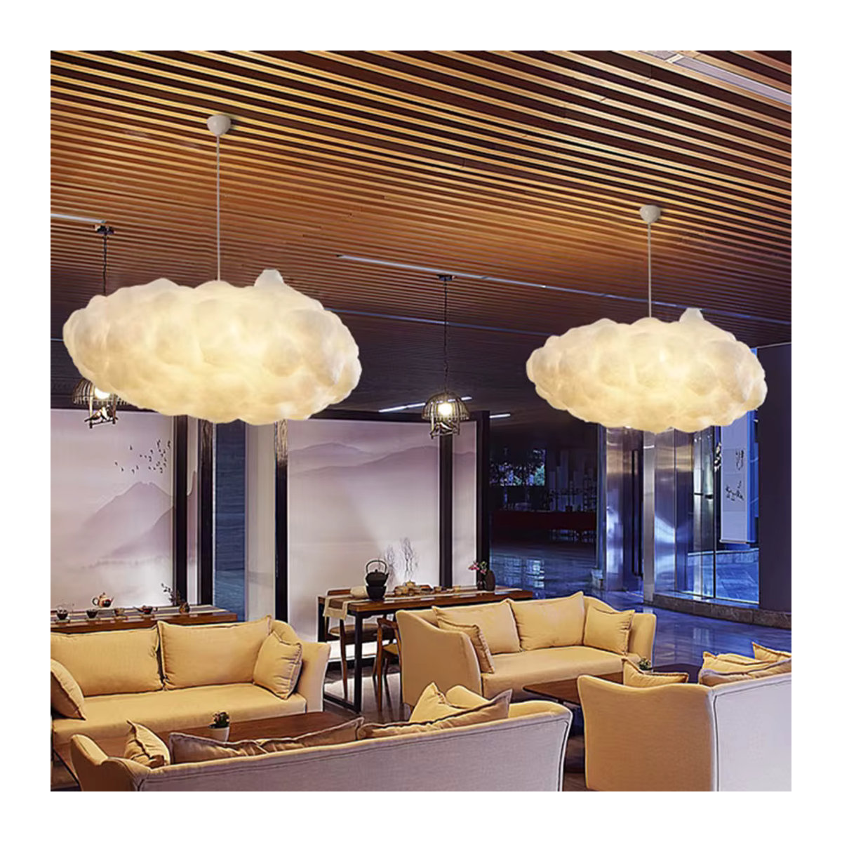 HomeLover Nordic Cloud LED Kronleuchter in Weiß im skandinavischen Design für Schlafzimmer und Kinderzimmer - Bild 2