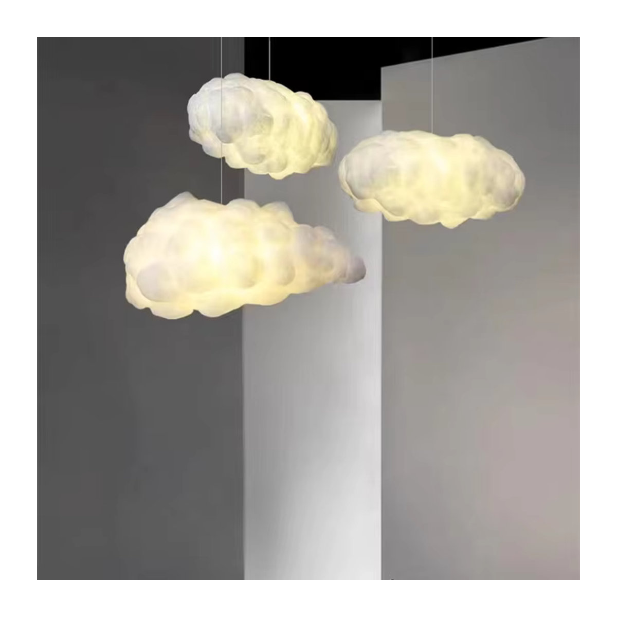 HomeLover Nordic Cloud LED Kronleuchter in Weiß im skandinavischen Design für Schlafzimmer und Kinderzimmer - Bild 4