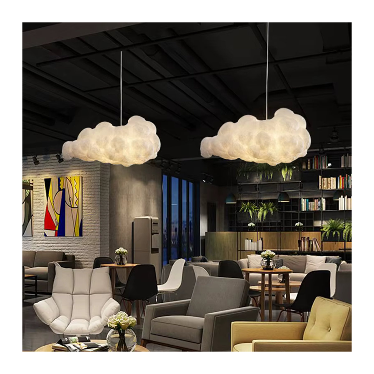 HomeLover Nordic Cloud LED Kronleuchter in Weiß im skandinavischen Design für Schlafzimmer und Kinderzimmer - Bild 5
