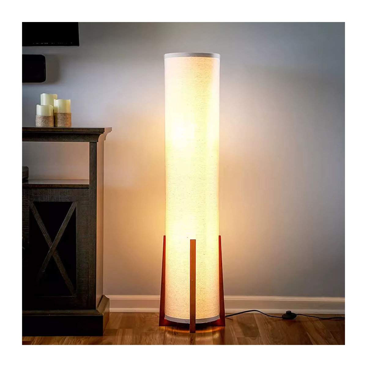 HomeLover Nordische Stoff Stehlampe im skandinavischen Design für Wohnzimmer, Schlafzimmer und Arbeitszimmer - Bild 2