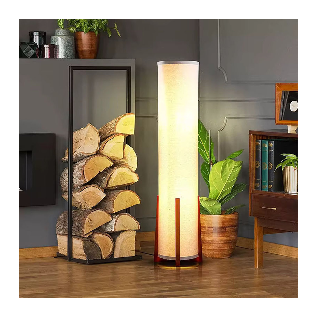 HomeLover Nordische Stoff Stehlampe im skandinavischen Design für Wohnzimmer, Schlafzimmer und Arbeitszimmer - Bild 4