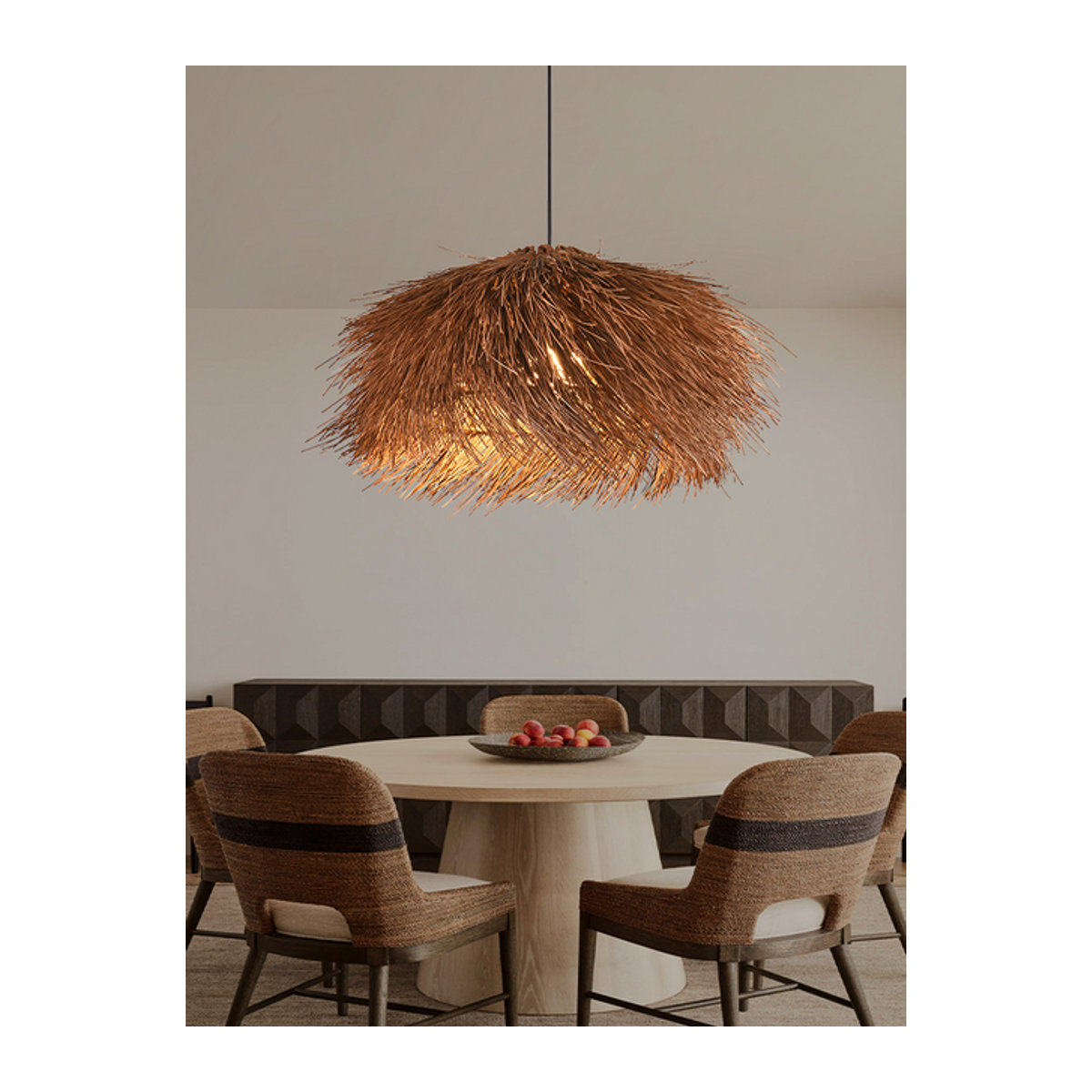 HomeLover Pendelleuchte aus handgewebtem Seegras im Vintage Wabi-Sabi - Bild 1