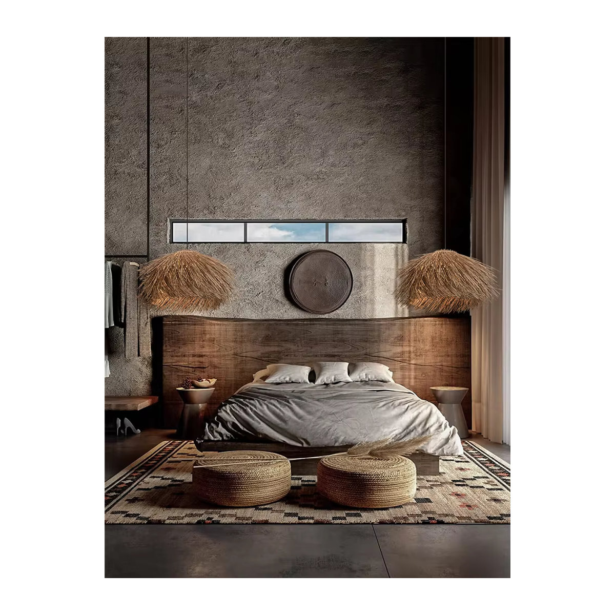 HomeLover Pendelleuchte aus handgewebtem Seegras im Vintage Wabi-Sabi - Bild 4