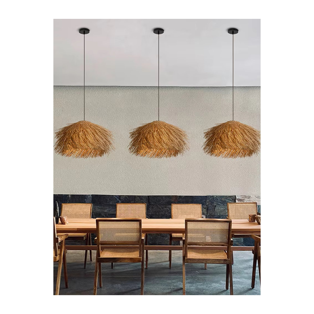 HomeLover Pendelleuchte aus handgewebtem Seegras im Vintage Wabi-Sabi - Bild 5