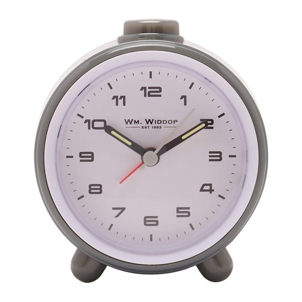 Hometime Analoger Wecker Grau mit Schleichendem Uhrwerk, Alarmfunktion und Leuchtzeigern - Bild 1