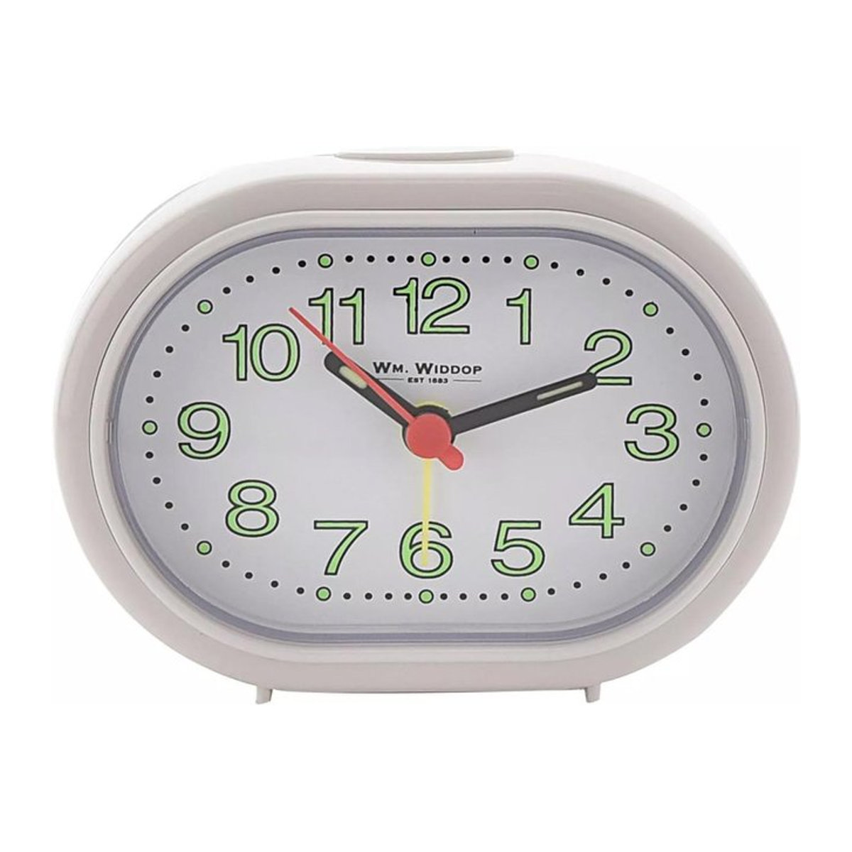 Hometime Analoger Wecker Oval mit Leuchtzeigern in Weiß - Bild 1