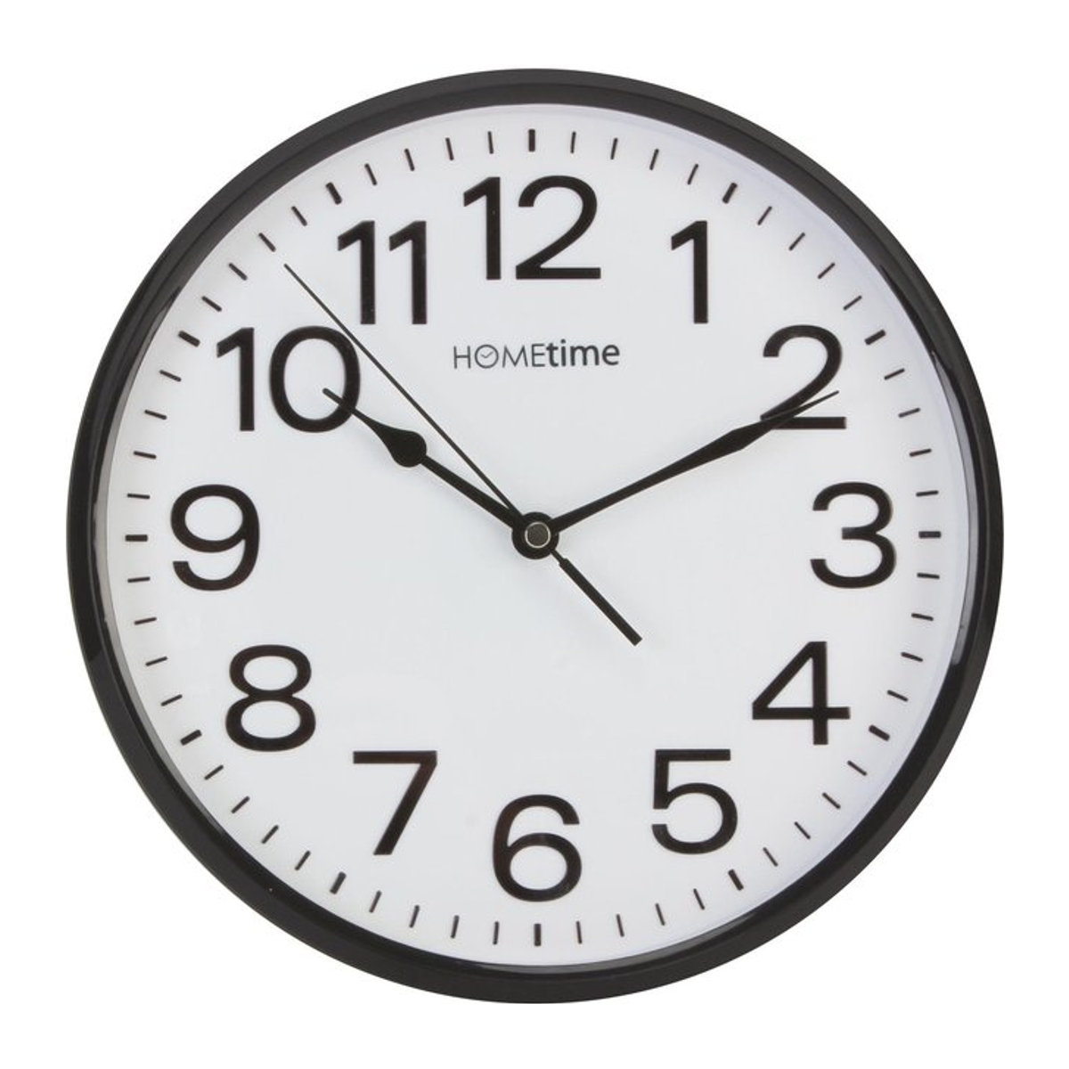 Hometime Wanduhr in Schwarz mit geräuschlosem Sekundenzeiger und analogem Zifferblatt - Bild 1