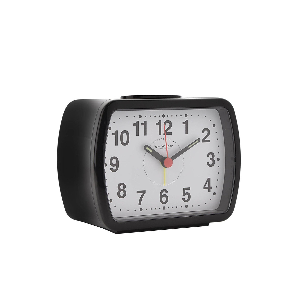Hometime William Widdop Analoger Wecker mit Glockenalarm und leuchtendem arabischem Zifferblatt, Schwarz, B/T/H: 12,0 x 12,0 x 6,5 cm - Bild 2