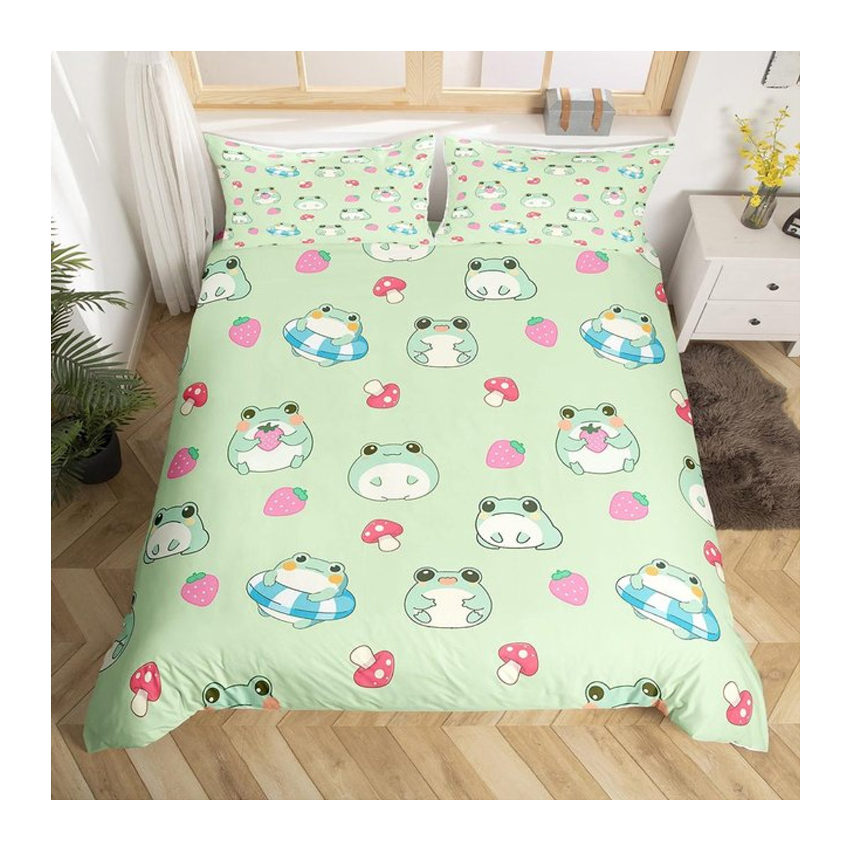 Homewish Bettwäsche-Set Froschkönig und Roter Pilz für Kinder, Rot, B/H: 135 x 200 cm, 3-teilig - Bild 1